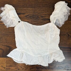 NWT LUSH White Lace Top size large